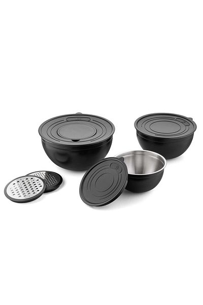 Jumbo Globe Black 9 Piece Storage Container Set with Grater