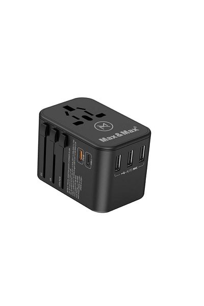 Max&Max Max & Max Universal Travel Adapter PD+Type-C + 3 USB Ports