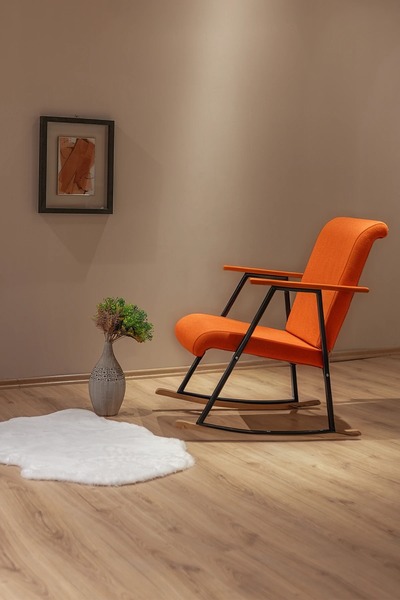 Berta Concept Aila Sallanan Koltuk Sallanır Tv Koltuğu Sallanan Sandalye Dinlenme Koltuğu Turuncu