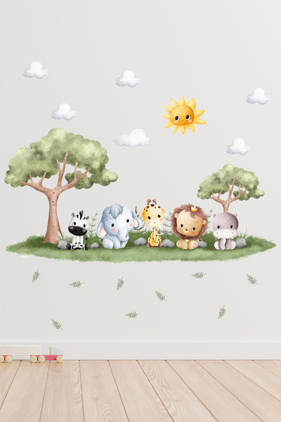 esatoys Orman Hayvanları Temalı Çocuk Odası Sticker Seti
