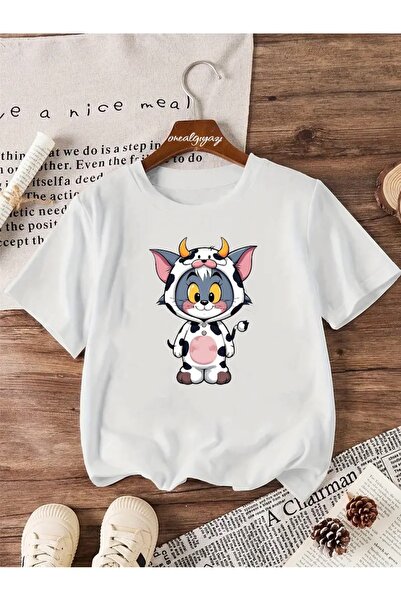 oneagılyazı Tricou supradimensionat pentru copii cu imprimeu Tom în costum de...