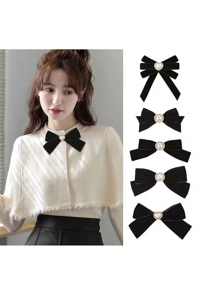 LO ADORO Women's Tie - Bow and Brooch Pin Are Used