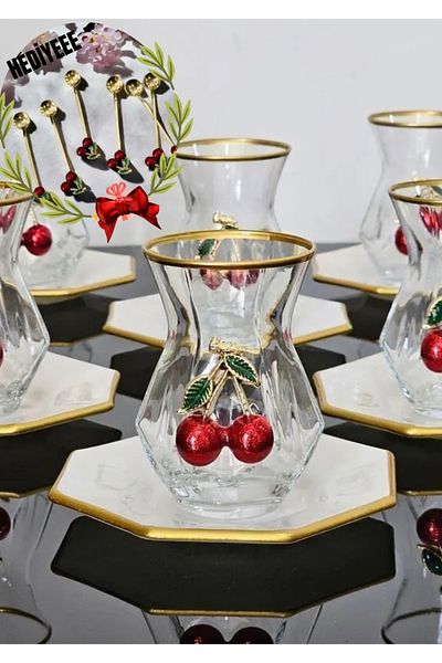 Barok ATLAS CREAM 18 Pieces - Alya Cup Set with Crown and Spoon