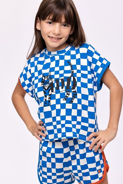 Woody Pijama pentru fete de 10-16 ani-Hpa - 952-ALLOVER CHECK BLUE WOODY HELEN B
