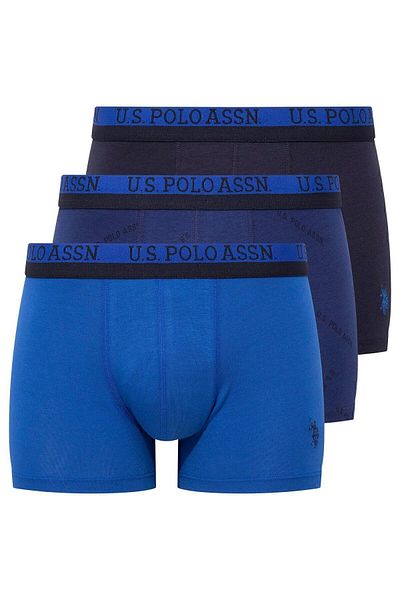 U.S. Polo Assn. Πόλο Ασν. Ανδρικό εμπριμέ & Navy Blue & Saks 3 τεμαχίων Boxer - Πολλαπλά χρώματα - BCP1.80W52S2O