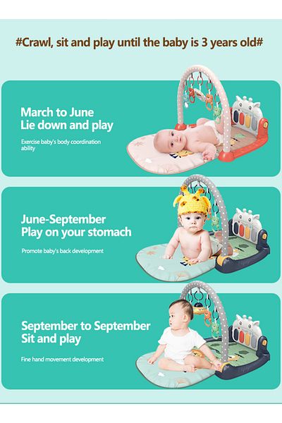 KidLe Baby Gyms Play Mats Non-Toxic Musical Piano Play Indoor Mat Center With Melodies Rattle 93901G