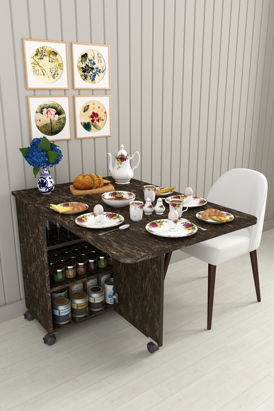 asratrend Asra Trend %100 MDFLAM 105cm Mutfak Adası Yemek Masası Kahve Köşesi...