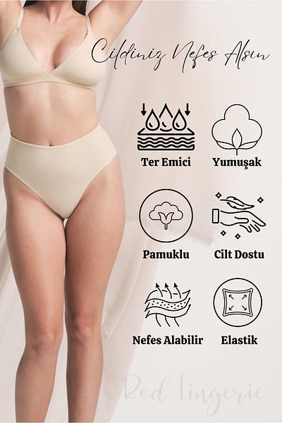 red iç giyim Plus Size Women's Cotton Panties Set of 10 Black-Skin
