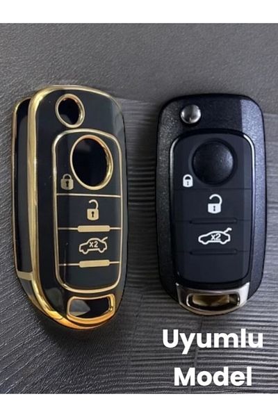 umayebar Fiat Egea 3 Keys Auto Key Remote Case Cover Auto Keychain