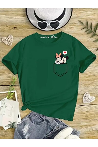 New Shine Džepna dječja majica sa printom Mickeyja i Minnie, velika veličina