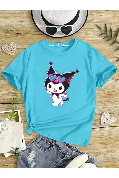 New Shine 1 tricou este un cadou pentru achiziții de 6 și mai sus în coș - Tricou pentru copii oversize imprimat Kuromi