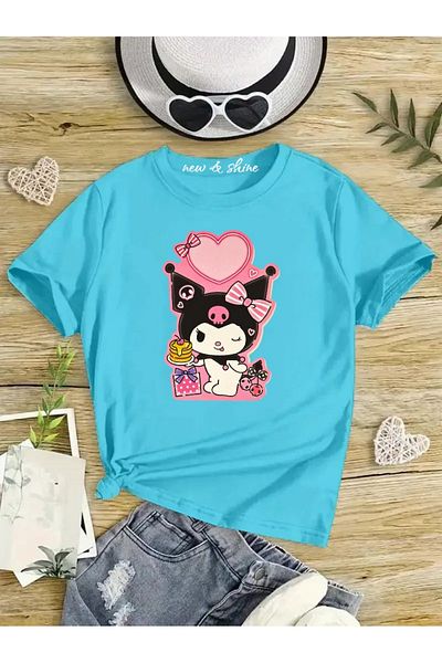 New Shine 1 tricou este un cadou pentru achiziții de 6 și mai sus în coș - Tricou pentru copii oversize imprimat Kuromi