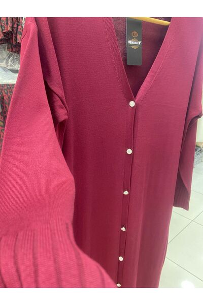 DEMİRLER Tam Boy Soguk iplik merserize hırka