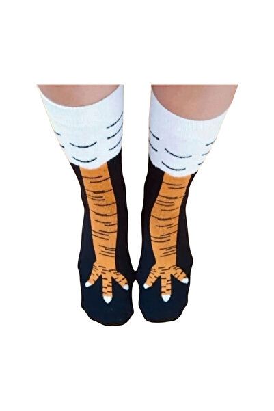 ZEYZEY MONKEY Set of 5 Chicken Feet, Cow and Duck Patterned Socks in a Special Box