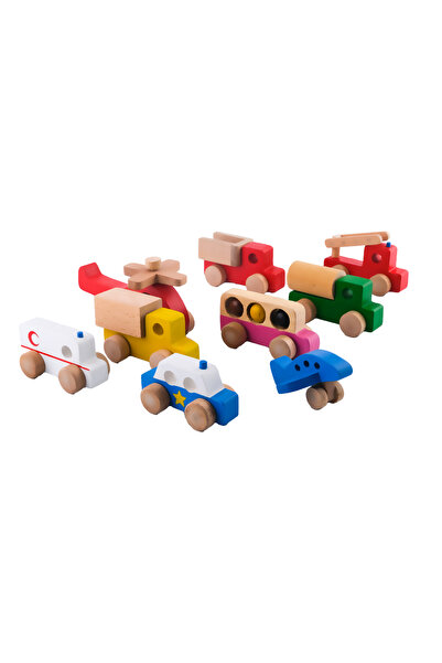 BALATOYZ مجموعة سيارات خشبية صغيرة