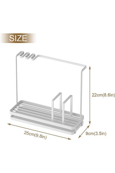 COOYA Kitchen Sink Tray Drainer Rack, for Sponge Caddy Soap Dish Brush, Kitchen Accessories