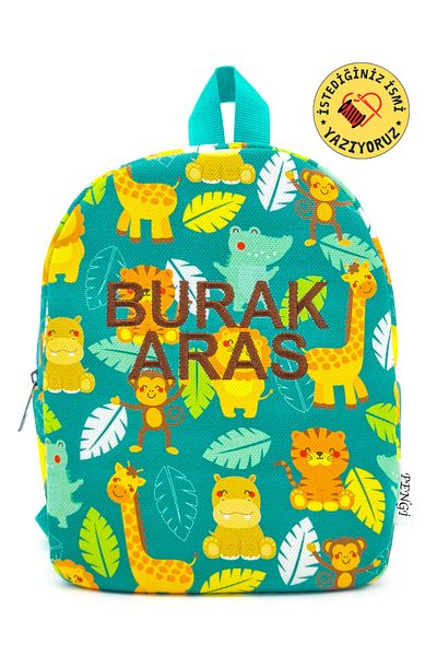 PENGİ [We Write the Name You Want with Embroidery] Cute Animals 0-8 Years Old Children's Backpack, Nursery Bag