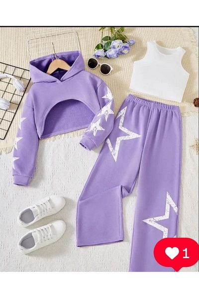 ELONKİDS Girl's 3 Piece Set Star Fashion Kids Boys Shoes