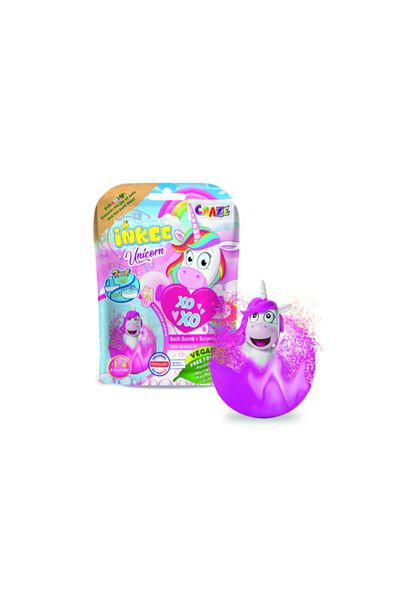 CRAZE Inkee Bath Bomb with Suprise Unicorn  - Vegan, Dermatologist Approved for Kids