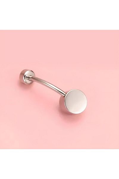 Janset F136 Titanium White Zircon Stone Mirror Polished Navel Piercing - Titanium Navel Piercing