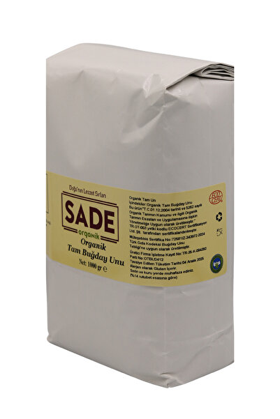 Sade Organik Tam Buğday Unu 5x1000 Gr