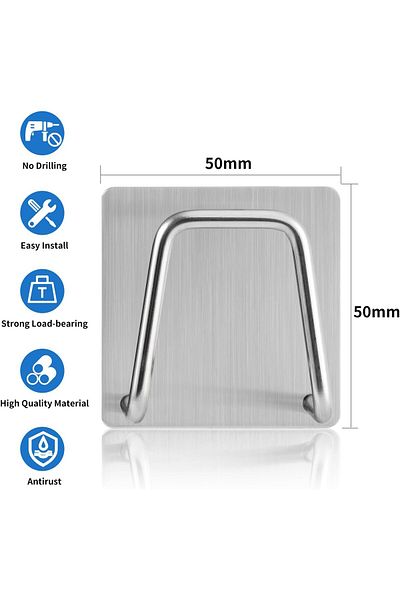 COOYA 4Pcs Adhesive Sponge Holder, 304 Stainless Steel, for Scratch Scrub Dishcloth, for Kitchen Sink