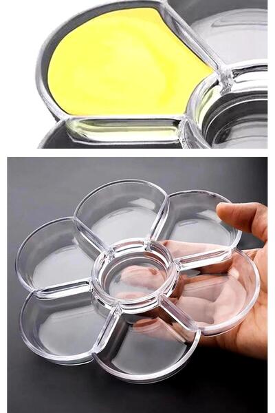 Art Tone Прозрачна акрилна палитра за рисуване с цветя, използвана за акварел, акрил и маслена живопис.