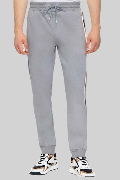 BOSS Regular Fit Pamuklu Jogger Erkek Spor Pantolon Gri