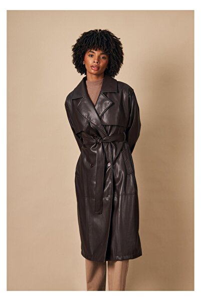 TIFFANY&TOMATO Allerli Kuşaklı Deri Trençkot