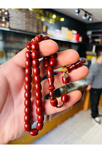 TTS TÜRK TESBİH SANATI Dabbas Usta İşçilikli Sıkma Kehribarı Tesbih