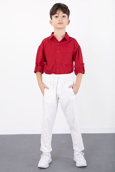 Cansın Mini Red Boy's Shirt and Trousers 2 Piece Set 20434