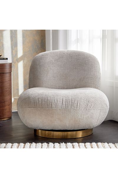 soufa dibaj Chair|Swedish Wood and Linen 93x84x79 cm- Beige