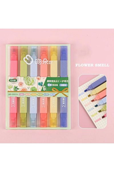 Modellino Wenduo Double Ended Flower Scented 6-Piece Pastel Highlighter Set