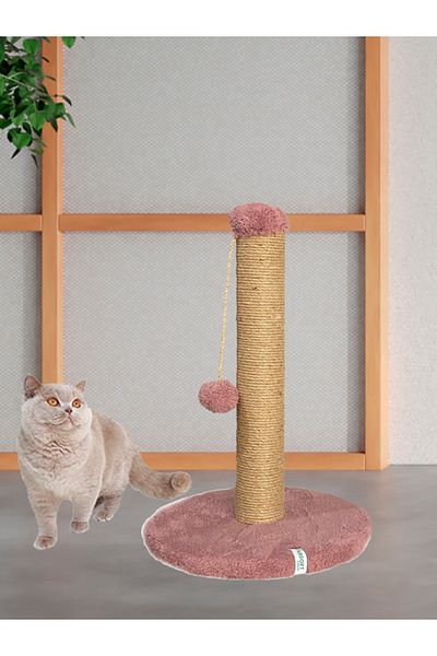 Nursoft 52 cm Cat Scratching Post - Round and Pompom Cat Scratching Post