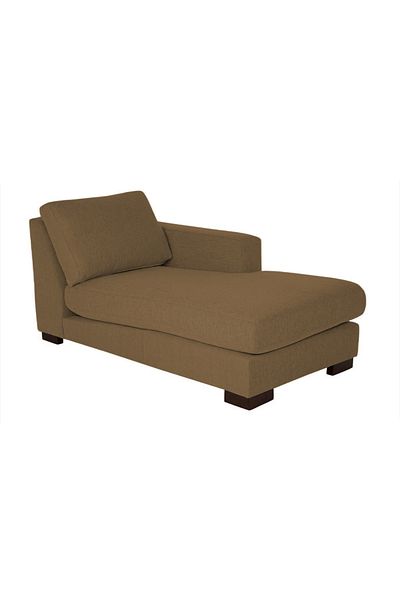 soufa dibaj Right Corner Sofa with Left Armrest Upholstered in Linen - Pale Brown