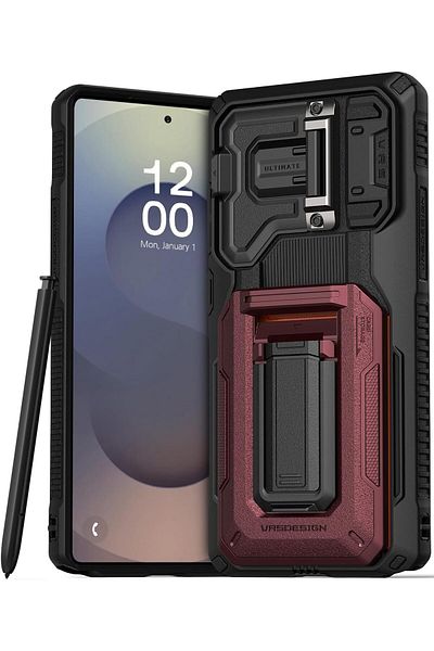 VRS Design D-Wallet Origin for Samsung Galaxy S25 ULTRA case cover 3 card  Slot - Metallic Red