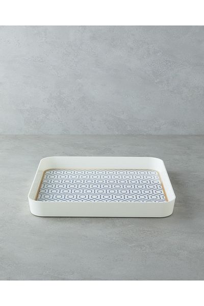 English Home Harmonic Gold Pp Non-Slip Tray 34 cm Navy Blue – Gold