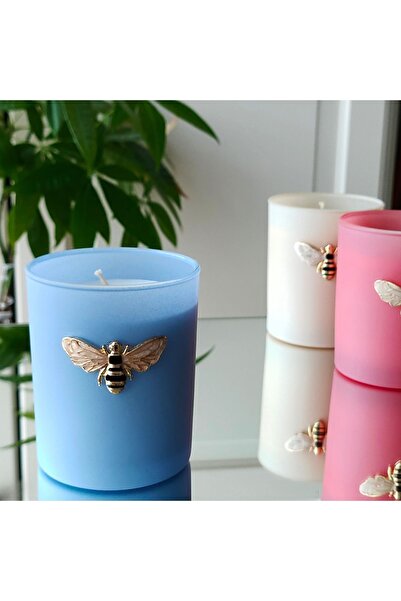 REGNA HOME Fine Living Queen Bee 2'li Mavi Mum Set -vanilya