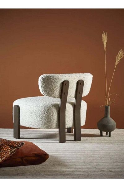 soufa dibaj Chair|Swedish Wood and Bouclee - Beige