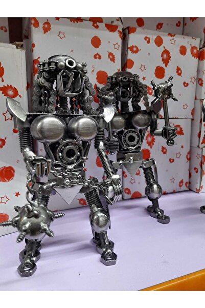 sfs elektrik metal savaşçı figür paslanmaz 1 adet obje metal maket savaşçı