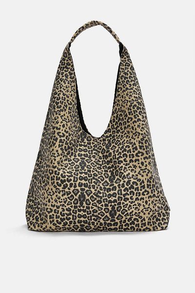 Pull & Bear Leopard print canvas shopper bag