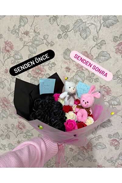 Senden önce, senden sonra yapay gül buketi