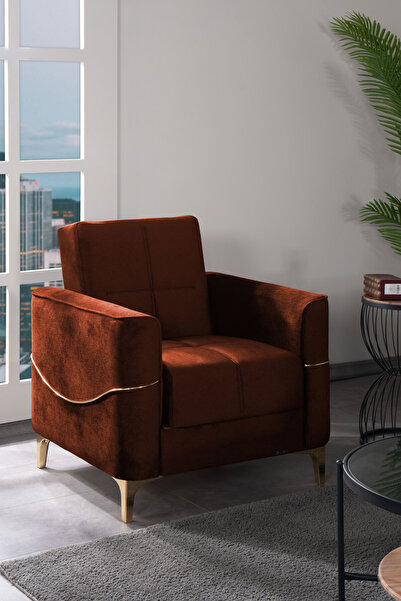 Kilim Mobilya Vogel Yüksek Ayaklı Berjer Turuncu