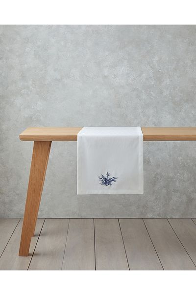 English Home Runner din poliester Charmed 40x140 cm Alb - Bleumarin