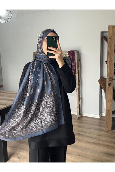 Merwiss Ethnic ρετρό μοτίβο Indigo σάλι