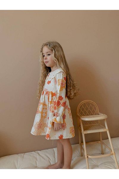 ARBİ kids Girl's Floral Lace Collar Dress Fashionable