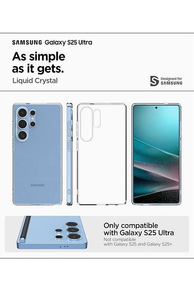 Spigen Spigen Liquid Crystal designed for Samsung Galaxy S25 ULTRA case cover (2025) - Crystal Clear