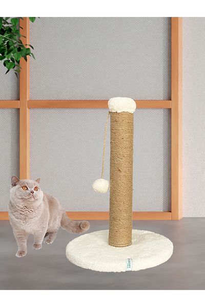 Nursoft 52 cm Cat Scratching Post - Round and Pompom Cat Scratching Post