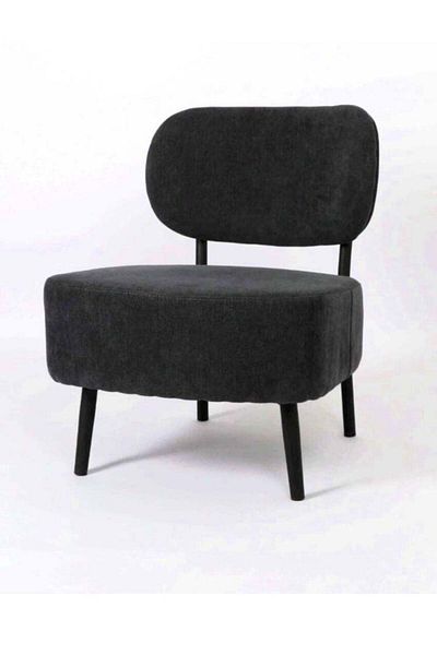 soufa dibaj Chair|Bouclee And Wood Legs - Black