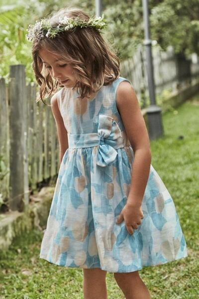 MAYORAL Κοριτσίστικο φόρεμα με σχέδια και λεπτομέρεια φιόγκου, για ηλικίες 2-...